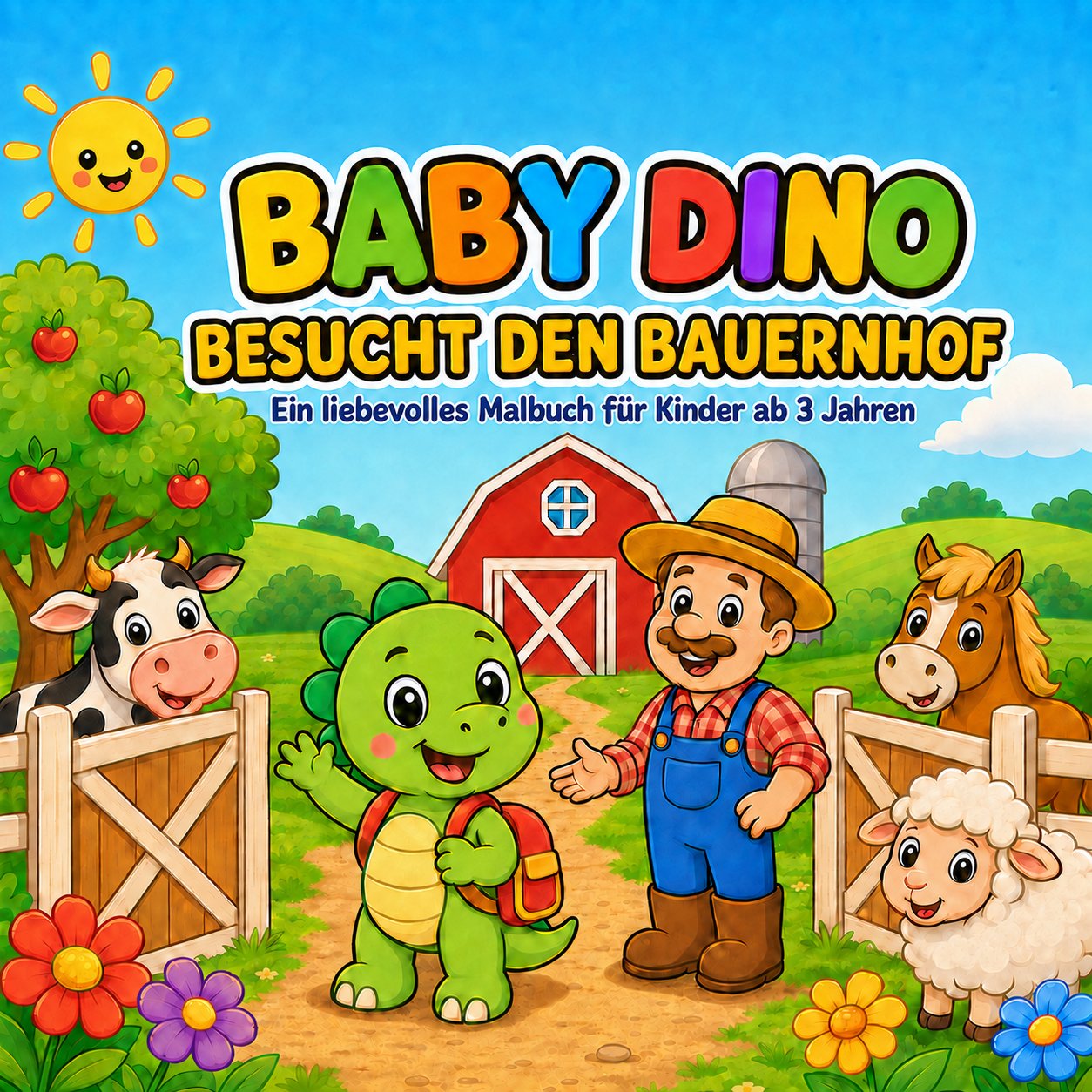 Buchcover: Baby Dino besucht den Bauernhof