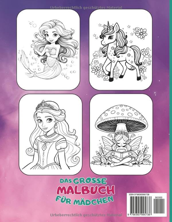 Beispielseite 1 aus Das Große Malbuch Für Mädchen
