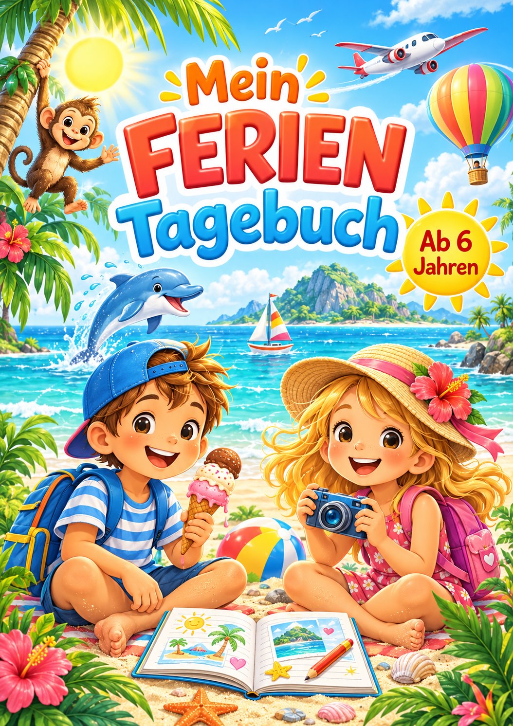 Buchcover: Ferientagebuch für Kinder